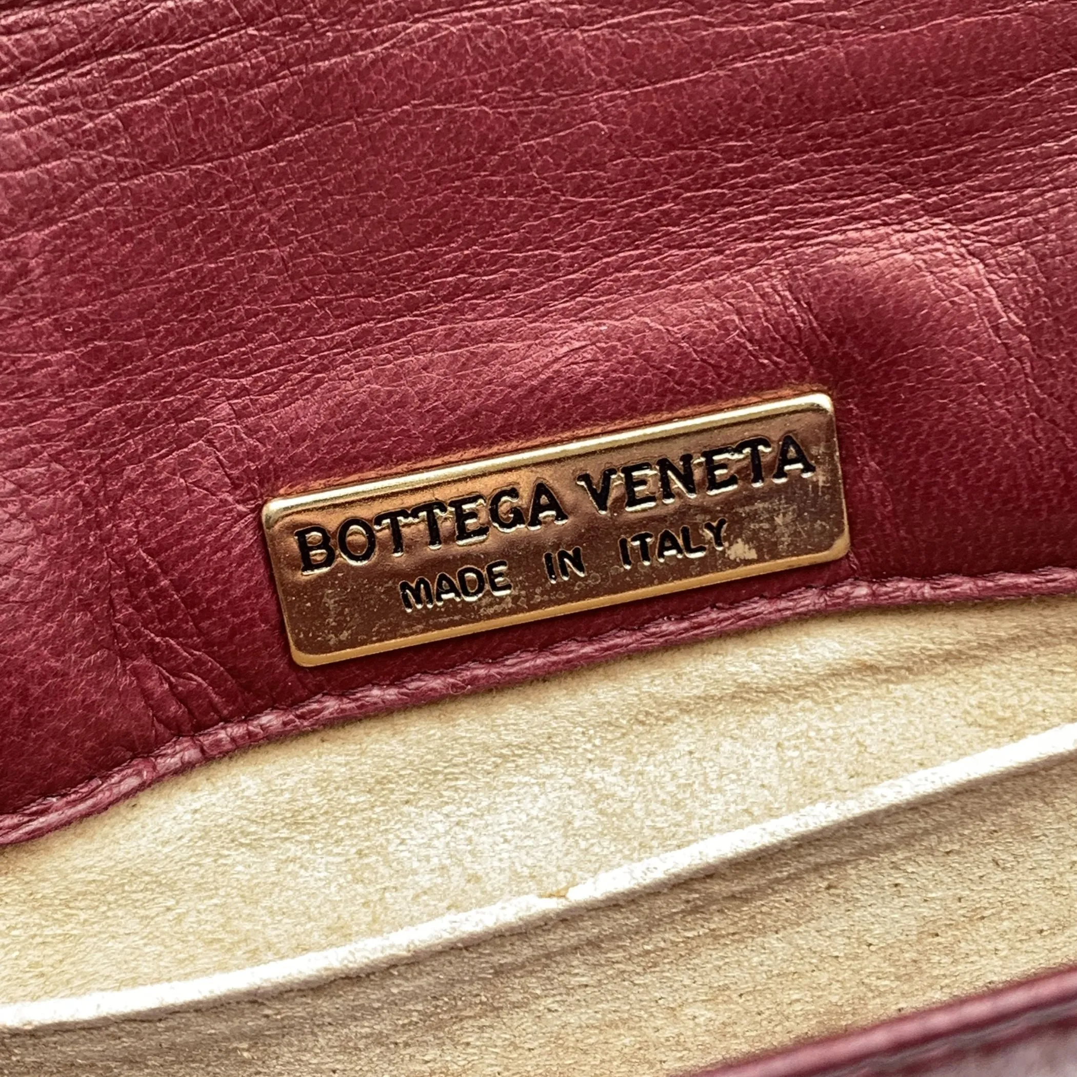 Bottega Veneta Vintage Burgundy Intrecciato Leather Small Shoulder Bag