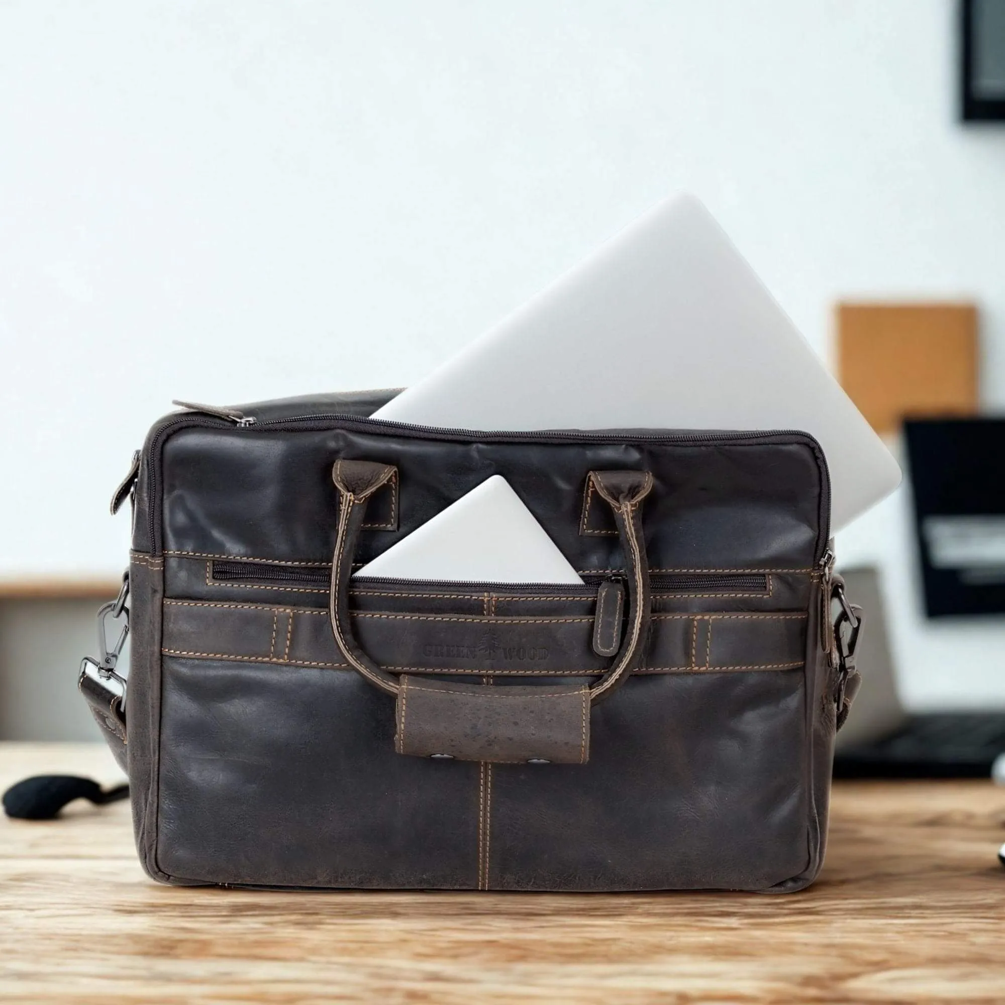 Brown Leather Laptop Bag Robert