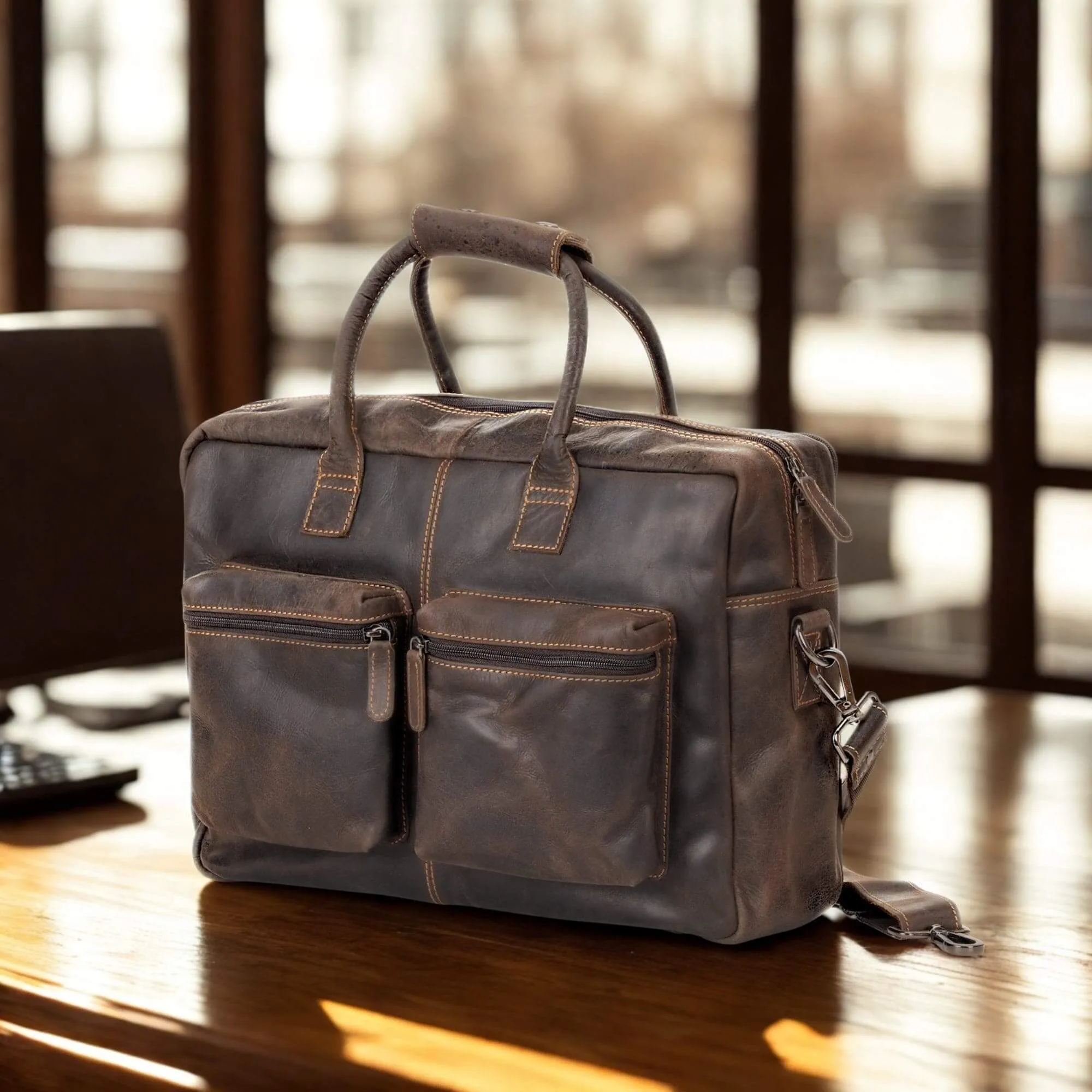 Brown Leather Laptop Bag Robert