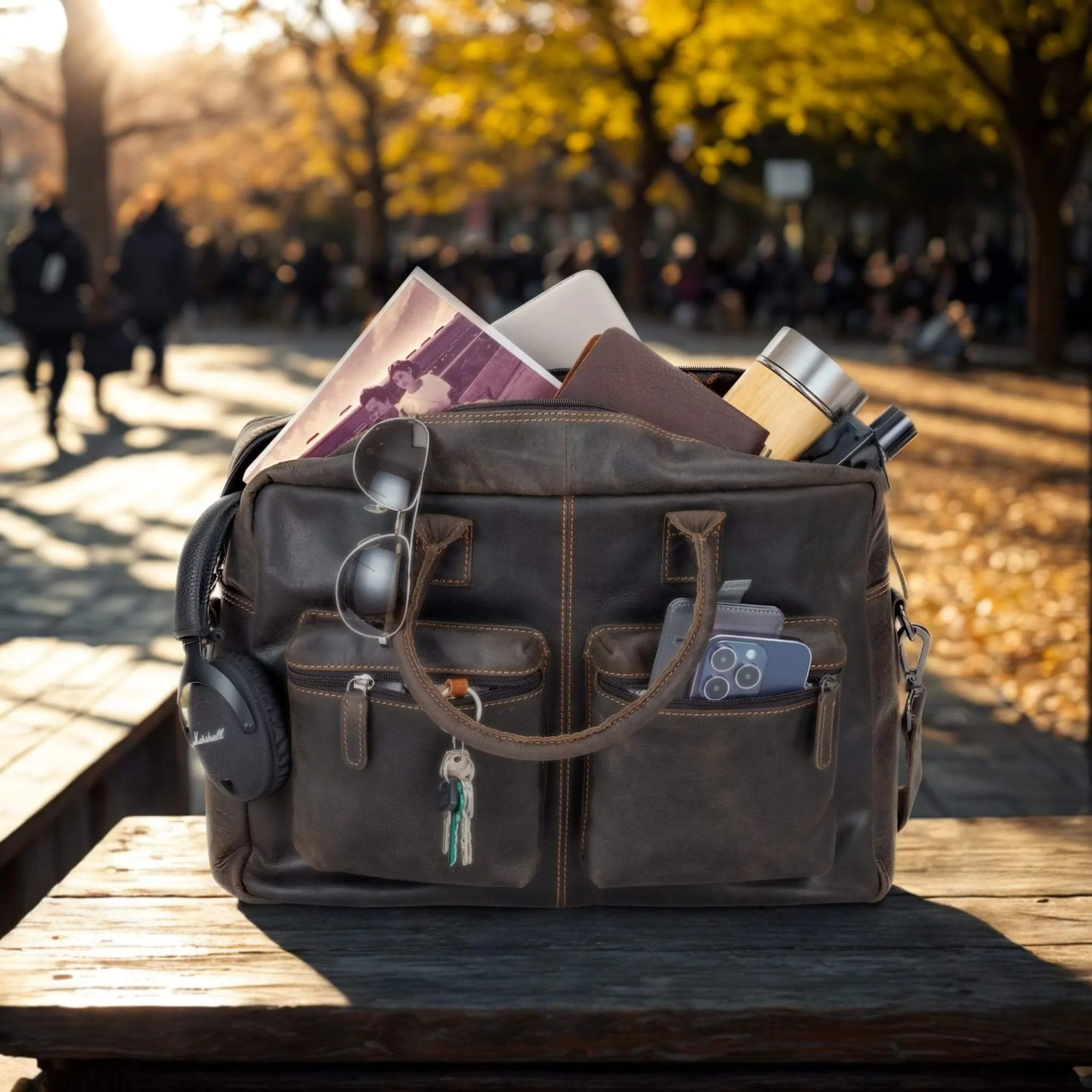 Brown Leather Laptop Bag Robert