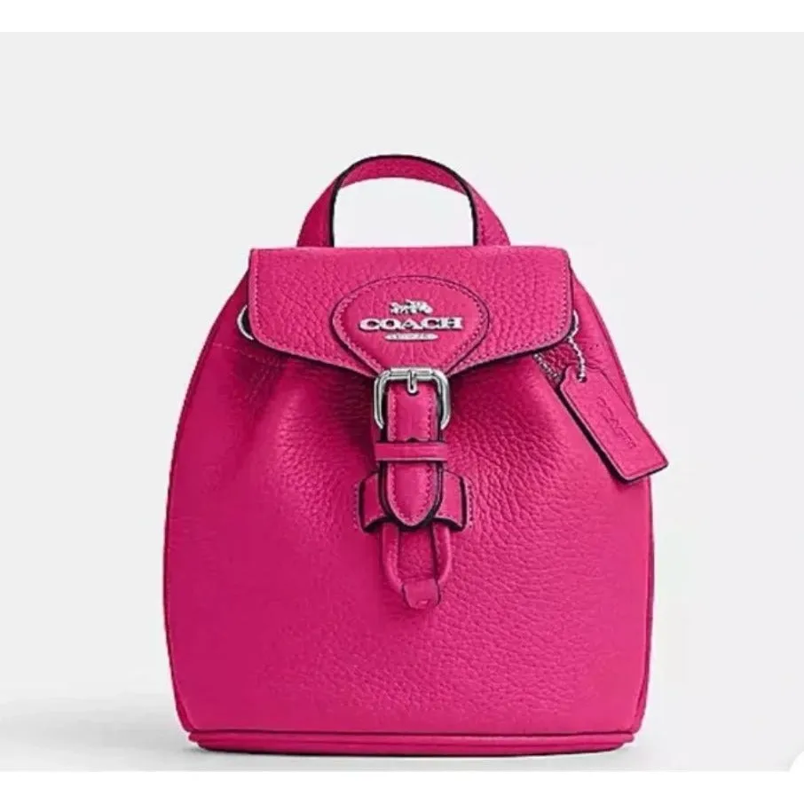 Coach NWT Fuchsia Leather Amelia Convertible Backpack