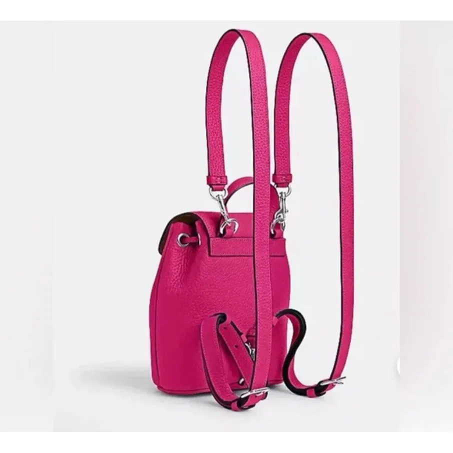 Coach NWT Fuchsia Leather Amelia Convertible Backpack