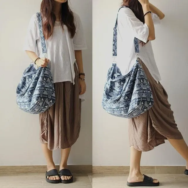 Cotton Canvas Bohemian Messenger Bag