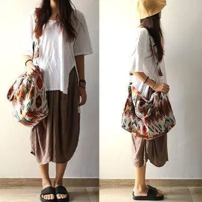 Cotton Canvas Bohemian Messenger Bag