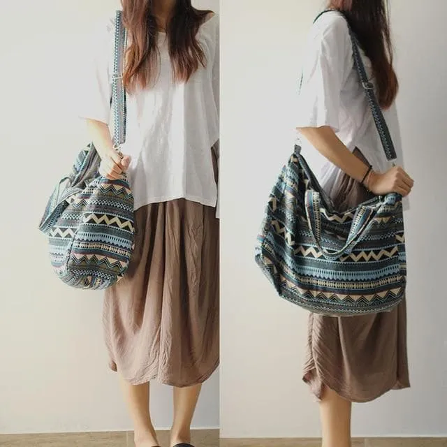 Cotton Canvas Bohemian Messenger Bag