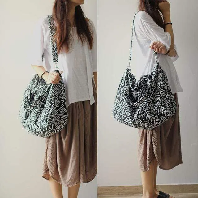 Cotton Canvas Bohemian Messenger Bag