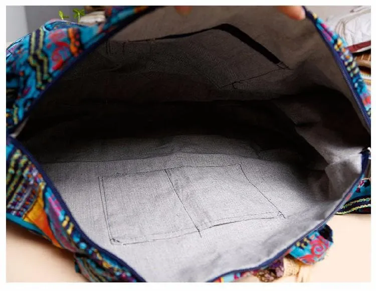 Cotton Canvas Bohemian Messenger Bag