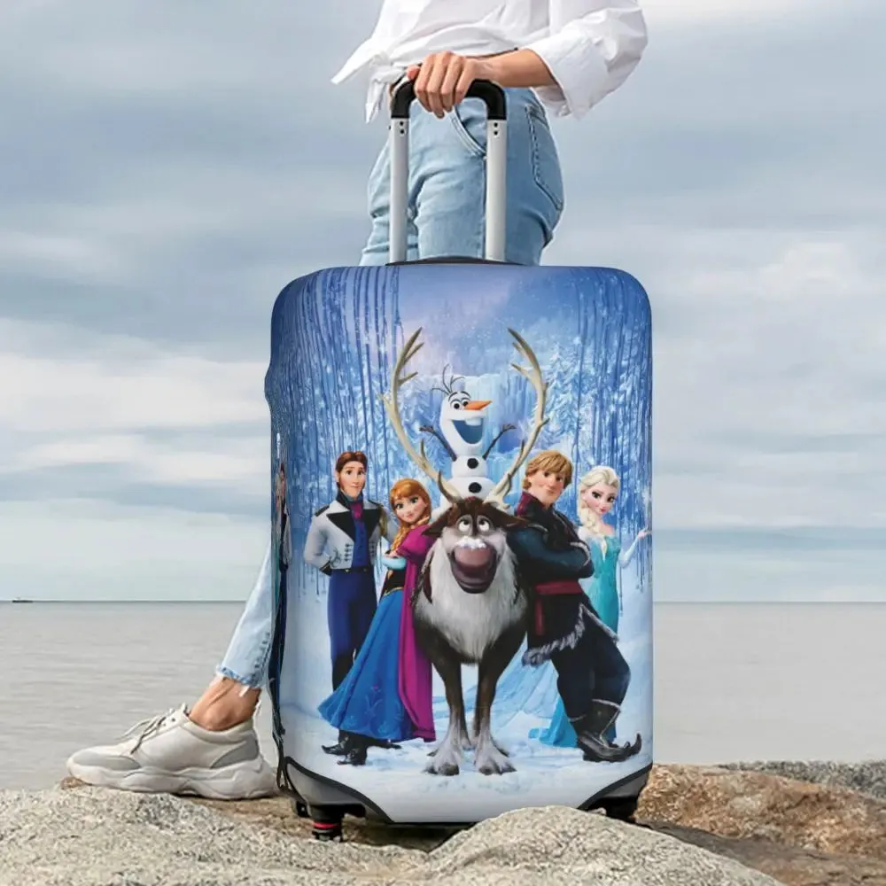 Custom Cartoon Frozen Princess Luggage COVER ONLY  Travel Suitcase Protective Covers Fits 18-32 Inch
