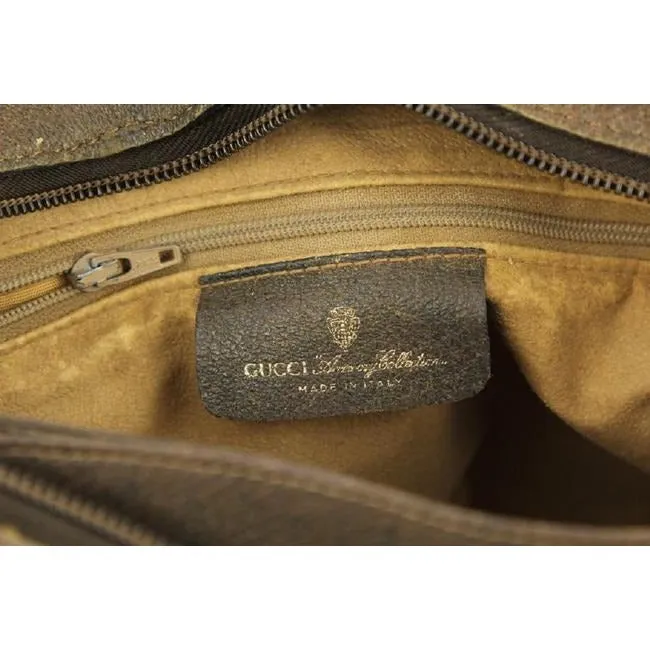 Gucci Portfolio Guccissima Print Coated Canvasleather Multi Compartment Brown Gg Canvas Shoulder Bag