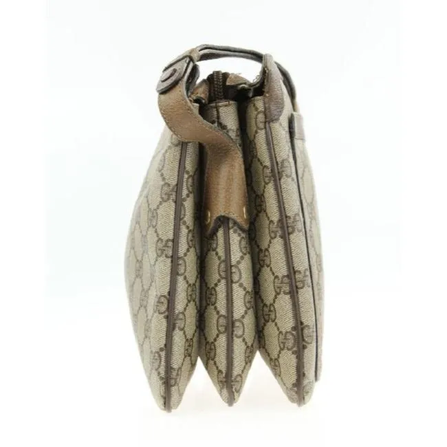 Gucci Portfolio Guccissima Print Coated Canvasleather Multi Compartment Brown Gg Canvas Shoulder Bag