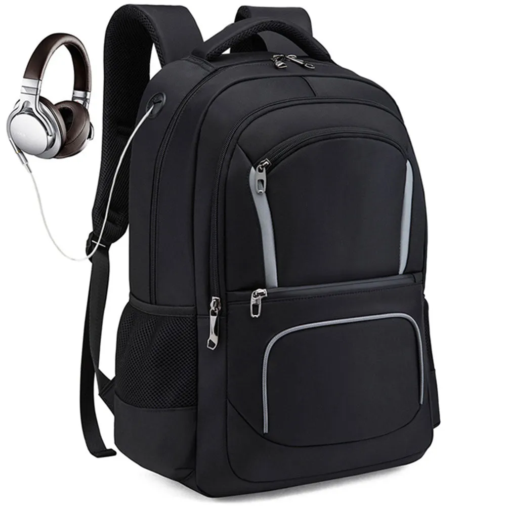 Men's Outdoor Large Capacity Backpack with USB Charging Port Waterproof Commerical Commute Bag Working Bag