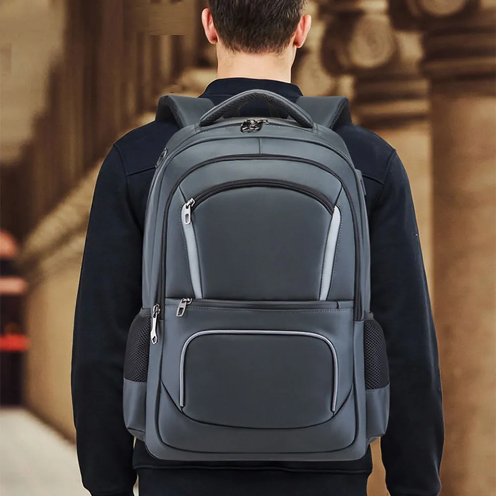 Men's Outdoor Large Capacity Backpack with USB Charging Port Waterproof Commerical Commute Bag Working Bag