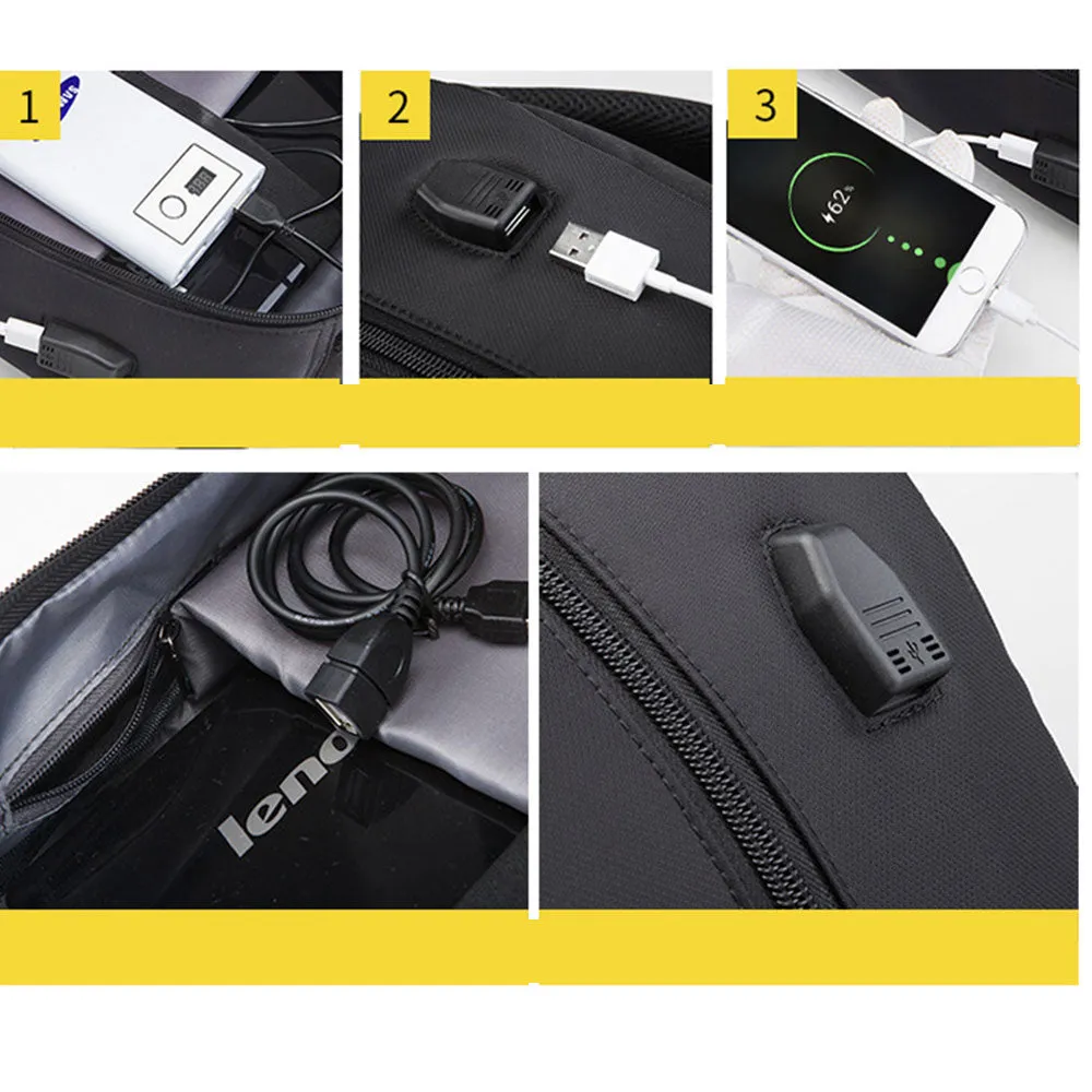 Men's Outdoor Large Capacity Backpack with USB Charging Port Waterproof Commerical Commute Bag Working Bag