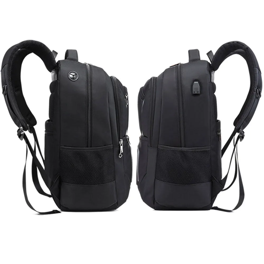 Men's Outdoor Large Capacity Backpack with USB Charging Port Waterproof Commerical Commute Bag Working Bag