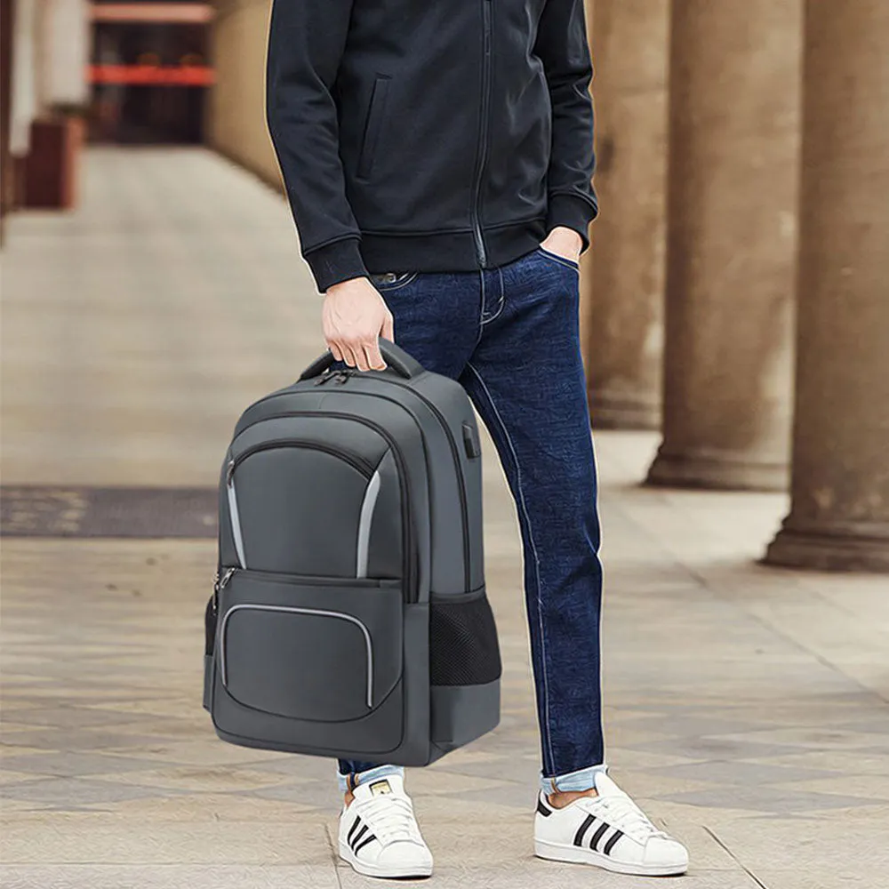 Men's Outdoor Large Capacity Backpack with USB Charging Port Waterproof Commerical Commute Bag Working Bag