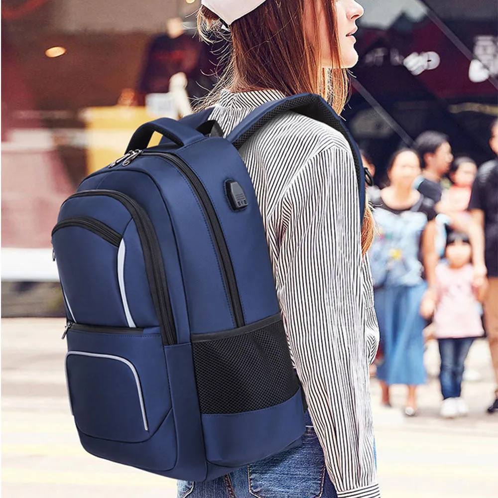 Men's Outdoor Large Capacity Backpack with USB Charging Port Waterproof Commerical Commute Bag Working Bag