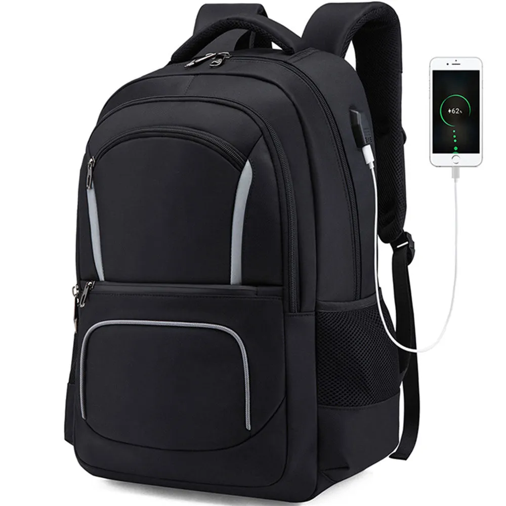 Men's Outdoor Large Capacity Backpack with USB Charging Port Waterproof Commerical Commute Bag Working Bag