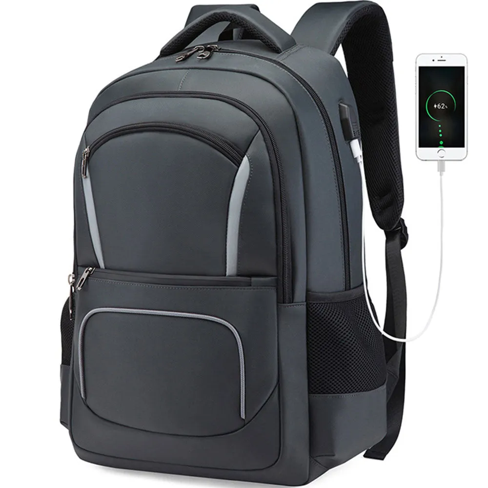 Men's Outdoor Large Capacity Backpack with USB Charging Port Waterproof Commerical Commute Bag Working Bag