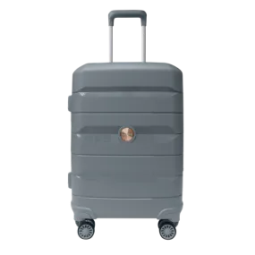 PP Hardside Travel Suitcase Luggage with 8 Spinner Wheels, Aluminum Handle, USB Port (Size 20) TK883 - Gray