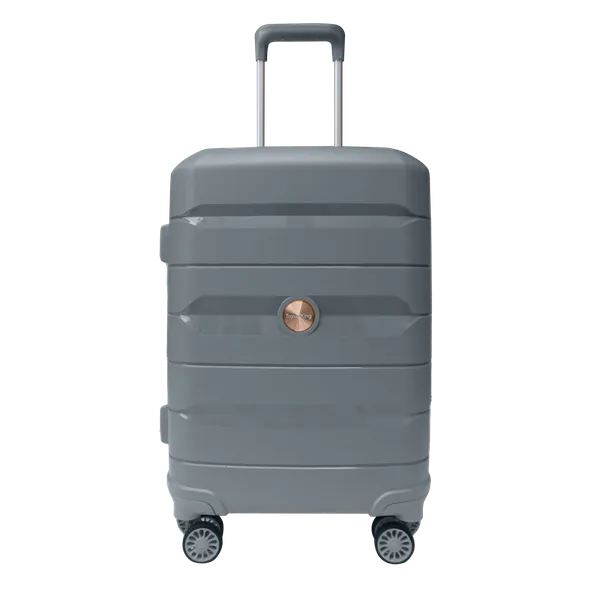 PP Hardside Travel Suitcase Luggage with 8 Spinner Wheels, Aluminum Handle, USB Port (Size 20) TK883 - Gray