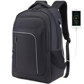 School Laptop Backpack with USB Charging Port Boys Men Commercial Bag Lightweight Travel Bag