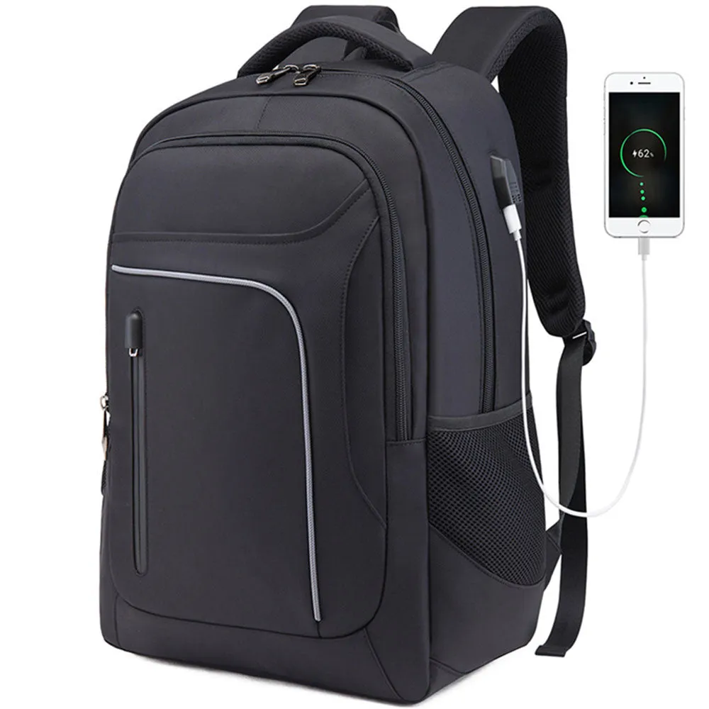 School Laptop Backpack with USB Charging Port Boys Men Commercial Bag Lightweight Travel Bag
