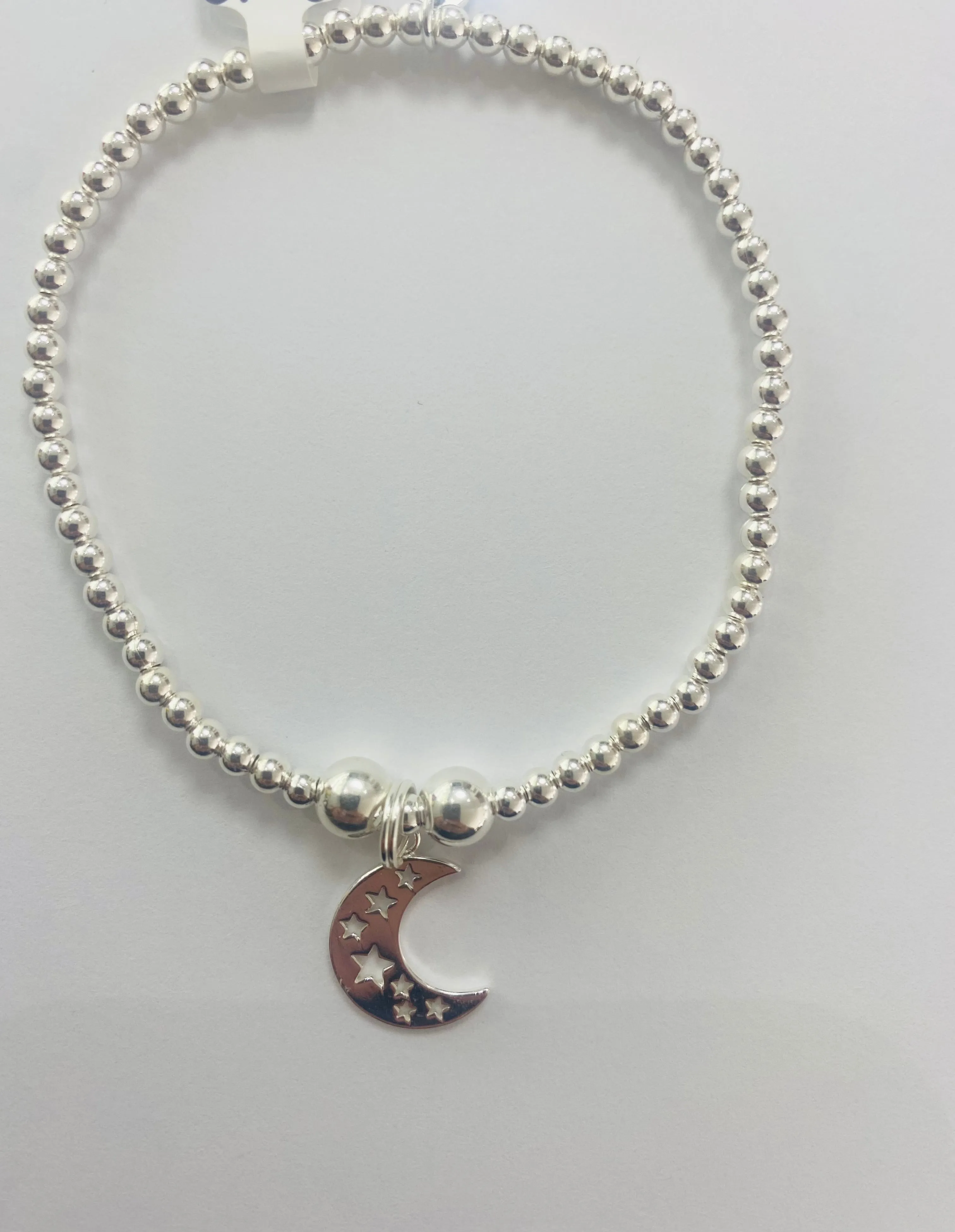 Silver Moon And Stars Charm Bracelet