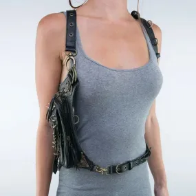 Steam Leg Fanny Belt Punk Messenger Mobile Waist Hip Phone Gothic Bag