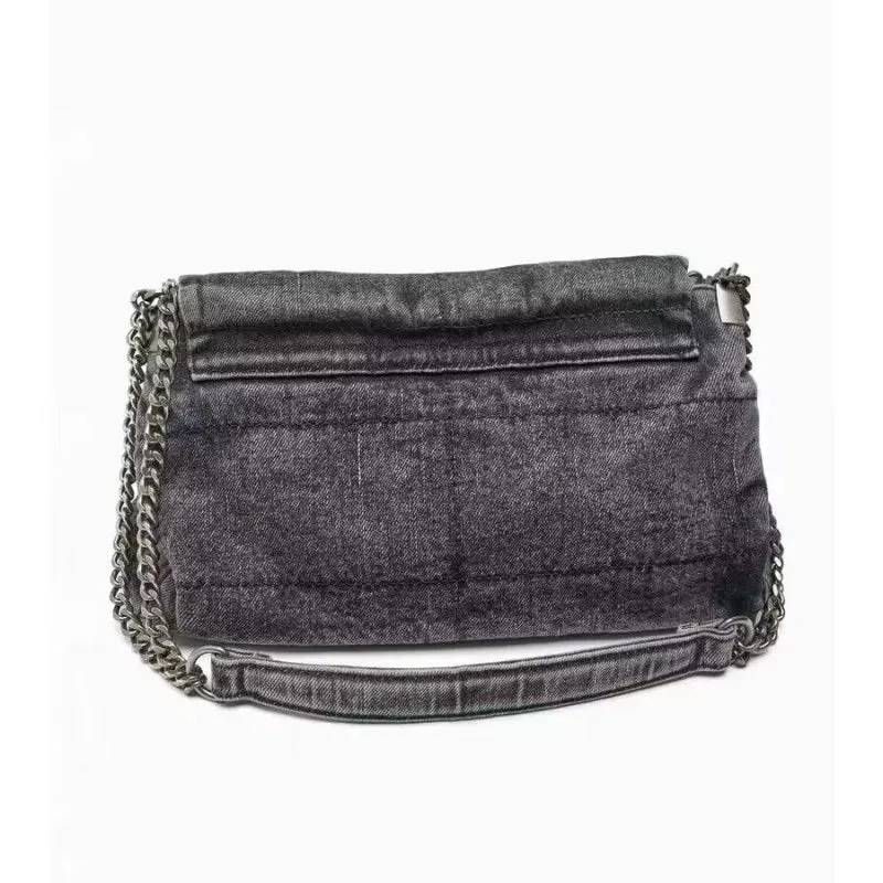 UAKISS  -  Vintage Shoulder Bag for Women Denim Blue Diamond Messenger Bags Large Capacity Work Study Street Tote Bag Purses and Handbags