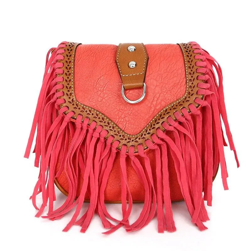 Womens' Pouch Tassel Shoulder Bag Vintage Handbag Crossbody Bags for Women Large Capacity Messenger Bags