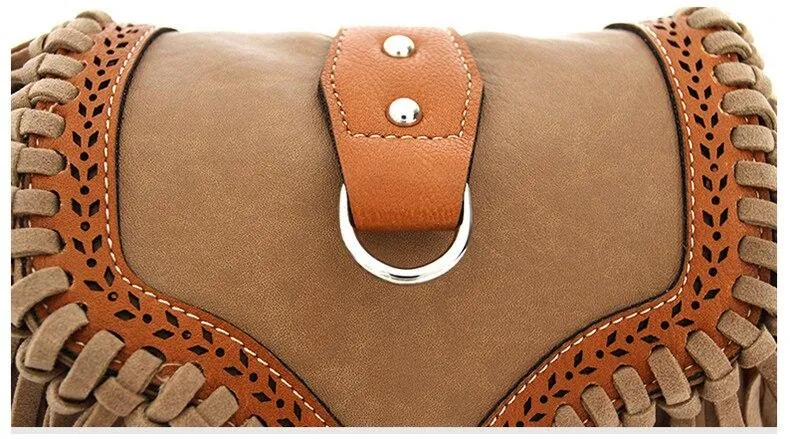 Womens' Pouch Tassel Shoulder Bag Vintage Handbag Crossbody Bags for Women Large Capacity Messenger Bags