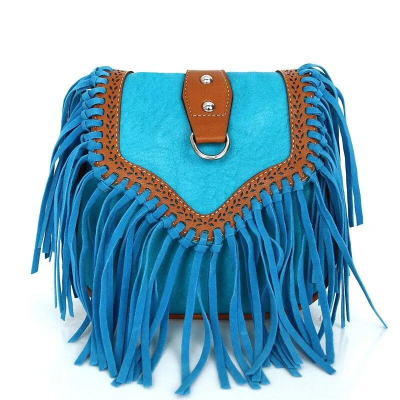 Womens' Pouch Tassel Shoulder Bag Vintage Handbag Crossbody Bags for Women Large Capacity Messenger Bags